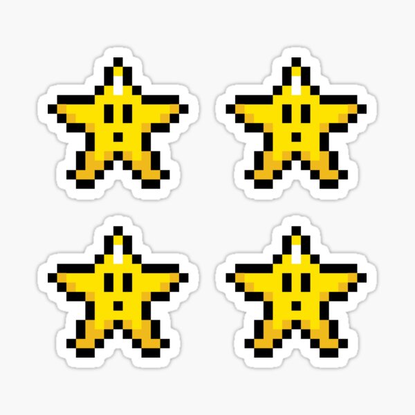Pixel Star Stickers 4x Sticker