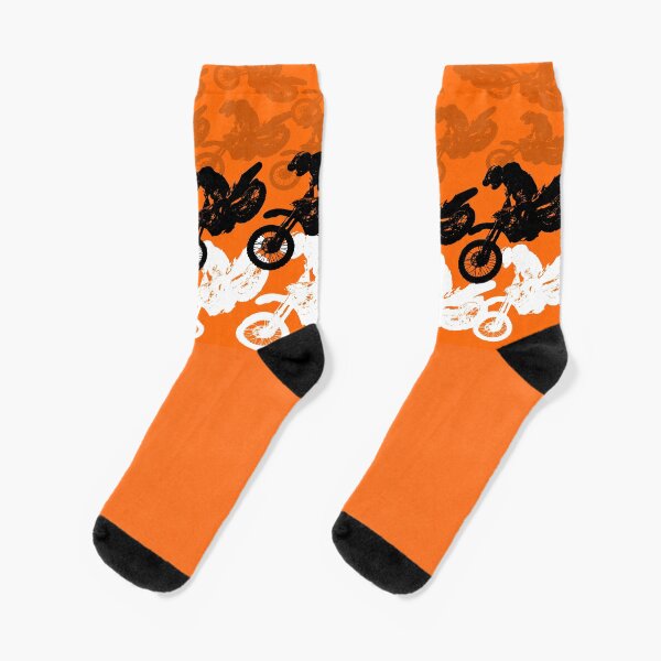 Orange dirt bike motocross MX racing Socks