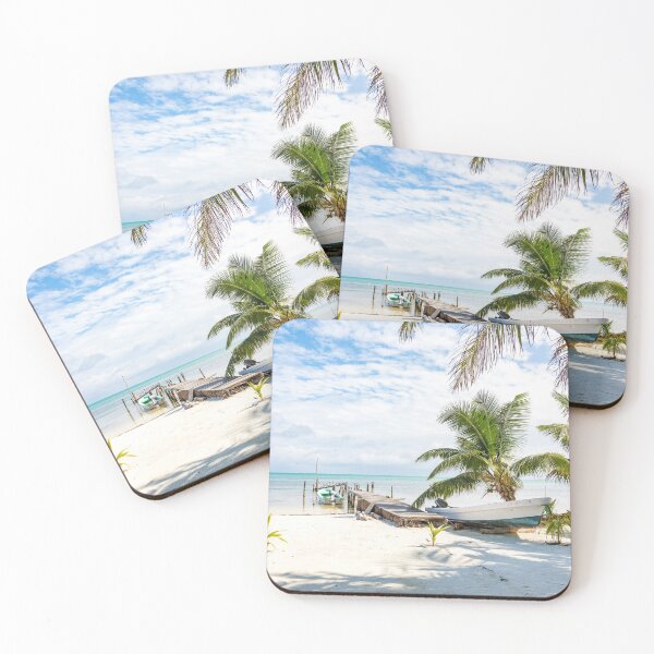 Item preview, Stranded boat on a tropical caribbean beach - Belize designed and sold by MichielTon.