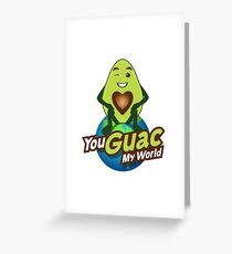 You Guac My World Emoji JoyPixels in Love Avocado saying Greeting Card
