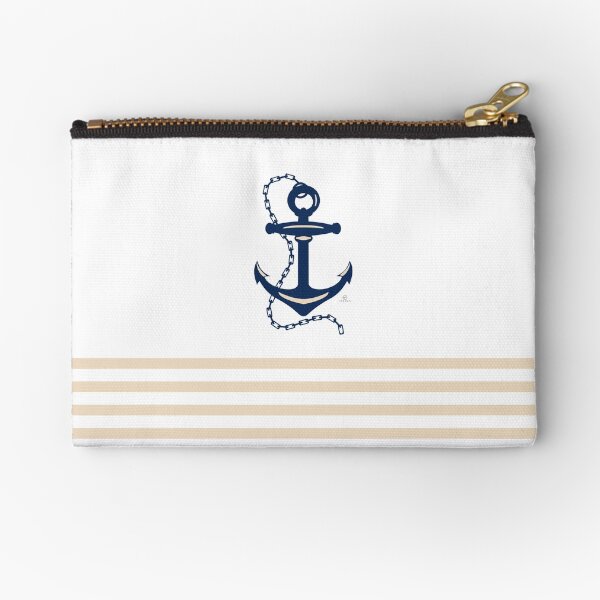 AFE Navy Nautical Anchor Zipper Pouch