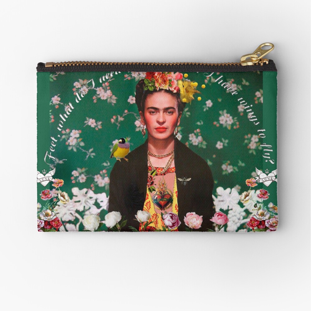 Wings to Fly Frida Kahlo Zipper Pouch