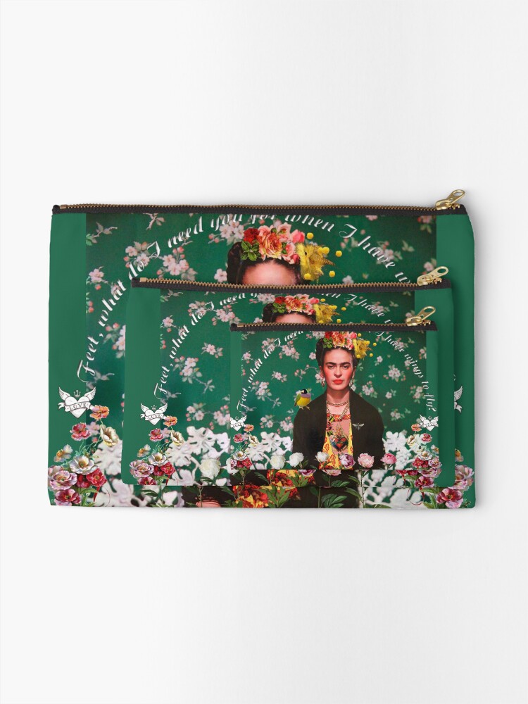 Alternate view of Wings to Fly Frida Kahlo Zipper Pouch