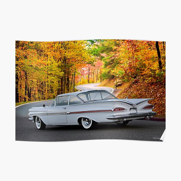 1959 Chevrolet Impala Fall Color Poster For Sale By Davekoontz