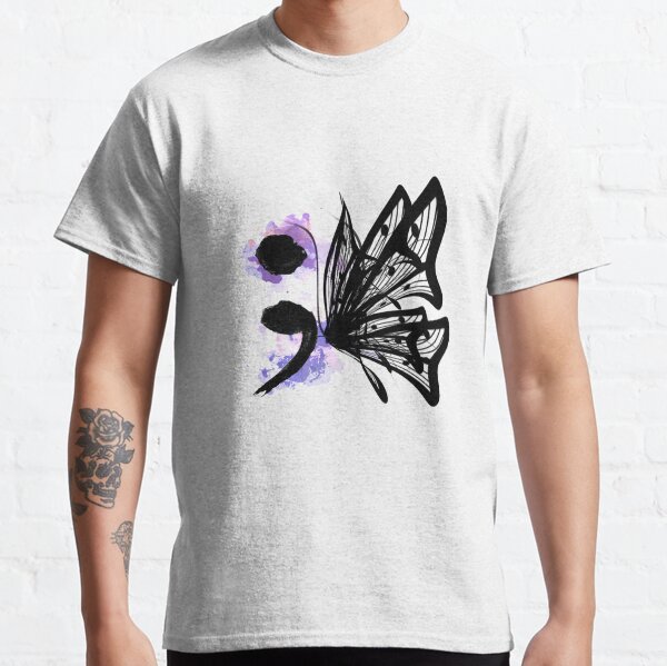 Semicolon Butterfly - No Text Classic T-Shirt