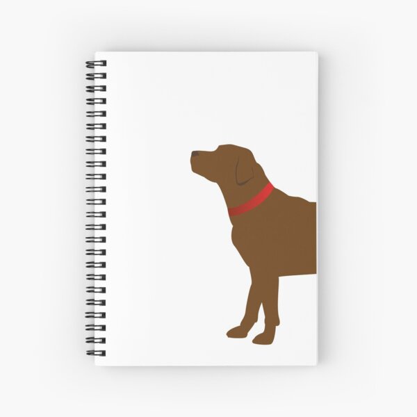 Chocolate Labrador Red Collar Spiral Notebook