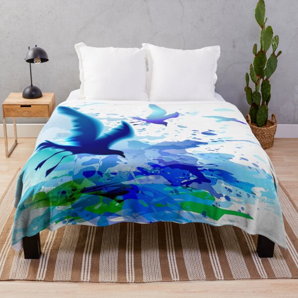 Item preview, Gulls birds flying with sea ocean waves, blue sky designed and sold by Arija07.