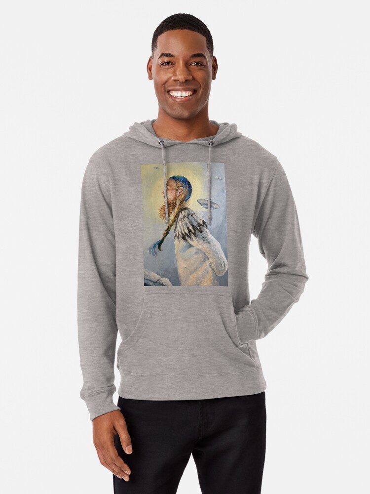 Thumbnail 1 of 5, Lightweight Hoodie, Nordic and Silver designed and sold by BlueStarseed.