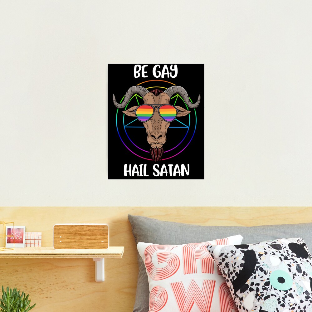 Satanism LGBT Satan Gay Pride Homosexual Gift Baphomet | Photographic Print