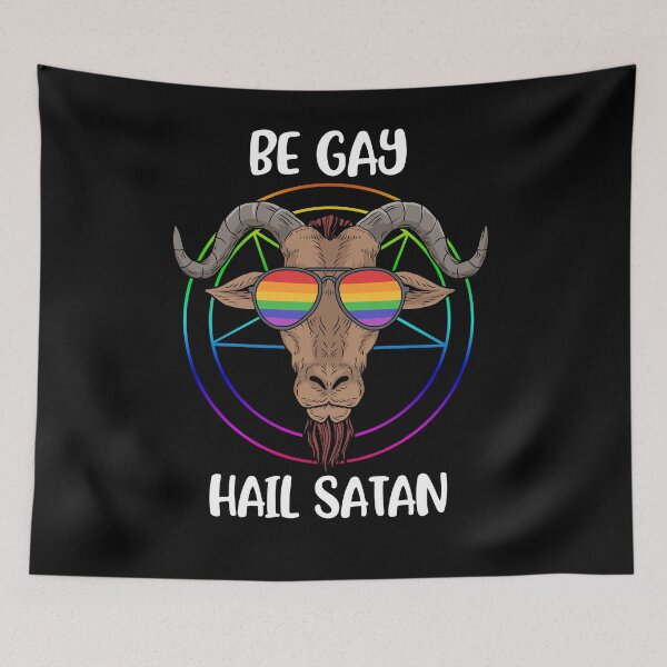 Item preview, Satanism LGBT Satan Gay Pride Homosexual Gift Baphomet designed and sold by DSWShirts.