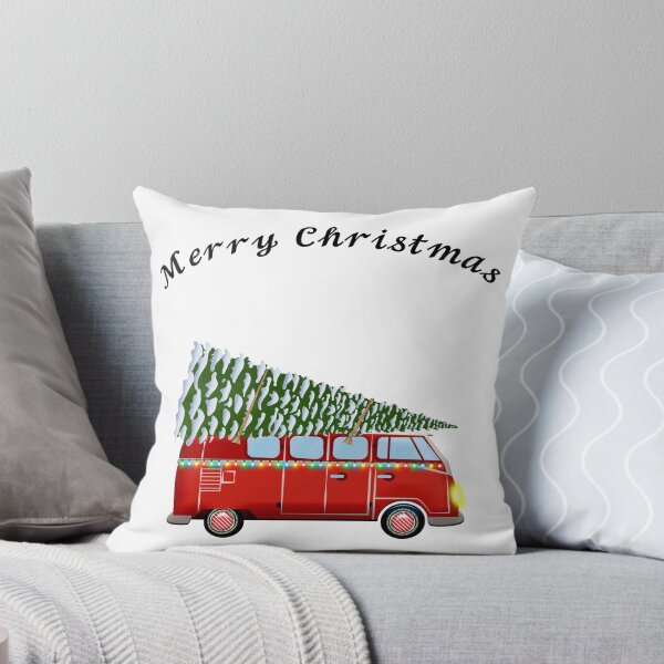 Item preview, Merry Christmas Van pillow designed and sold by oliviatx.