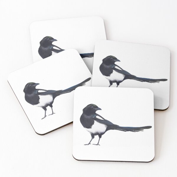 Item preview, Black-billed magpie - charcoal drawing designed and sold by Emily Bickell.