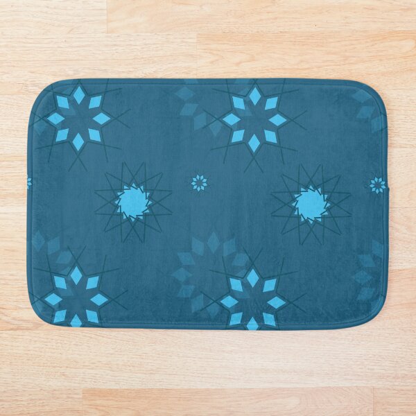 Seasonial winter vector with Snowflakes and other hand drawn images Bath Mat