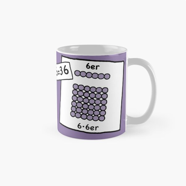 Item preview, Cocoa with brains | 6 · 6 = 36 | Grasping and keeping with learning cups at breakfast | 1 Times Square Numbers | Vintage designed and sold by Schulbrot.