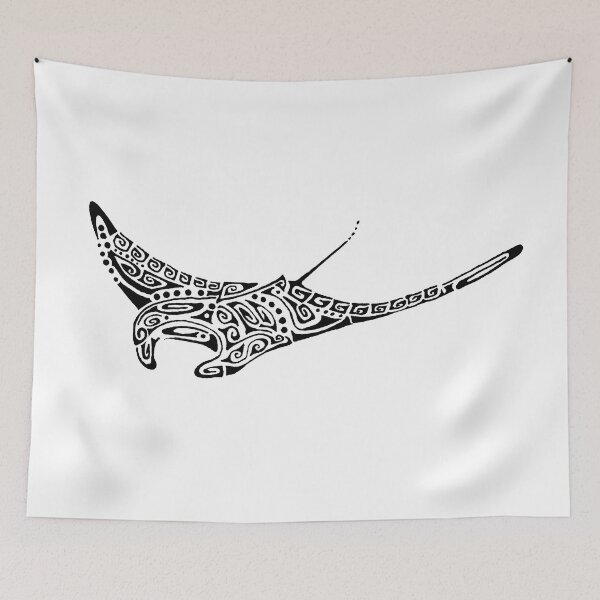 Item preview, Tattoo style black manta ray designed and sold by Zamen.