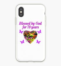 PURPLE WILDFLOWER 70TH BIRTHDAY DESIGN iPhone Case