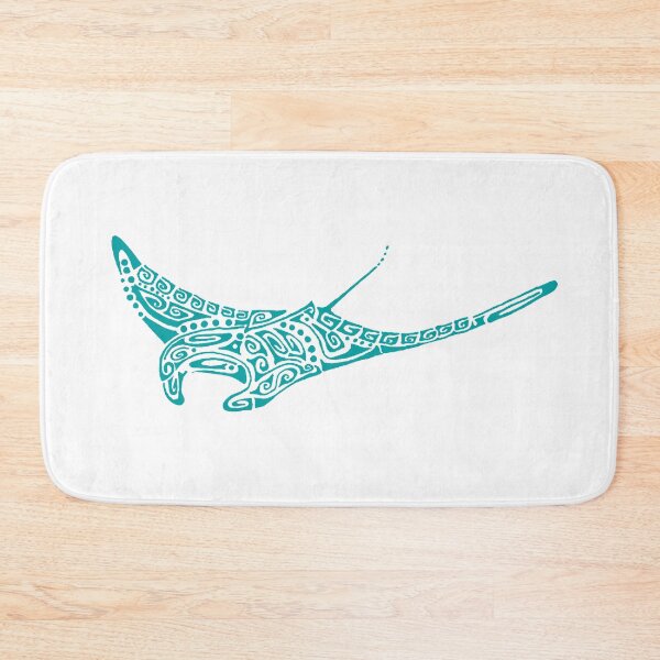 Item preview, Turquoise tattoo style manta ray designed and sold by Zamen.
