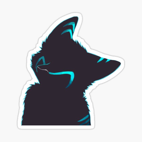 Blue Glow Anthropomorphic Animal Glossy Sticker
