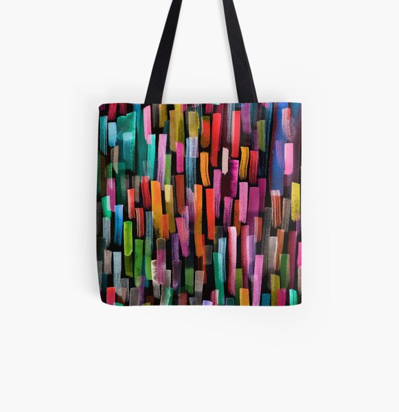 Multicolored watercolor stripes pattern All Over Print Tote Bag