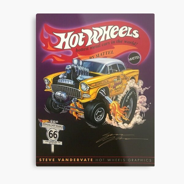 Hot Wheels Gold 55 Gasser Poster Metal Print