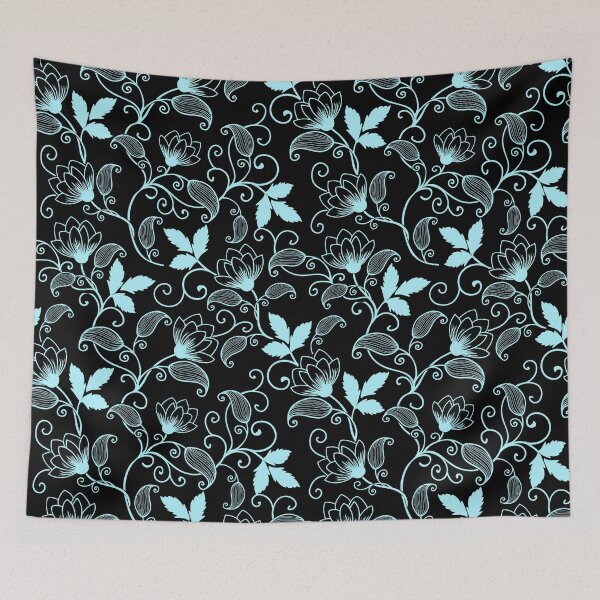 Item preview, blue floral designs designed and sold by MallsD.