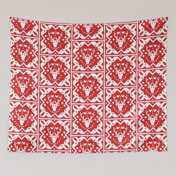 Item preview, Nordic Style Holiday Reindeer Red designed and sold by Pixelchicken.