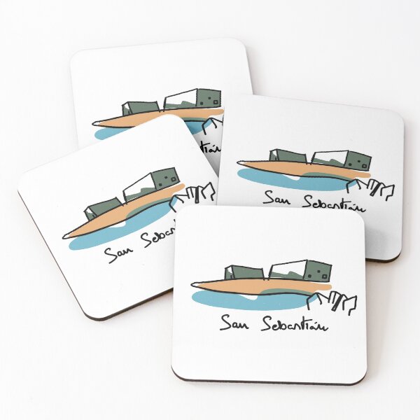 San Sebastián - Donostia | Dibujo Kursaal Posavasos (lote de 4)