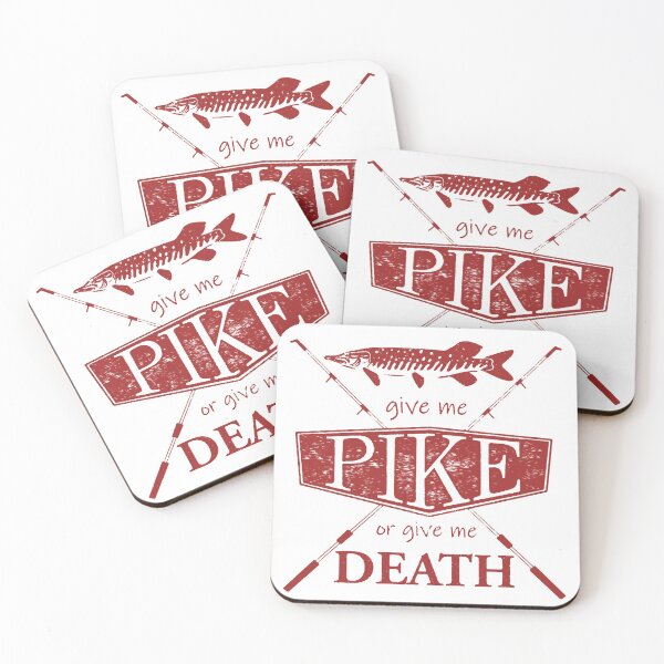 Item preview, Fishing T-Shirt Give Me Pike or Give Me Death - Red designed and sold by plaidshirtdesig.