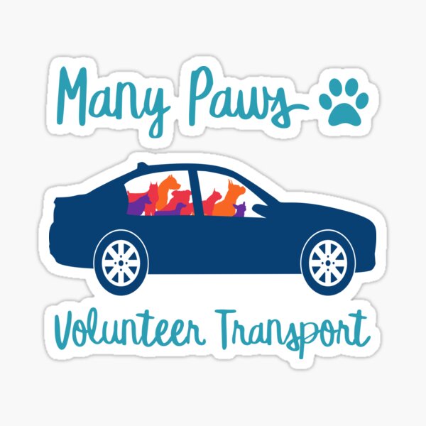 Many Paws Volunteer Transport - Rescue Transport Group Sticker