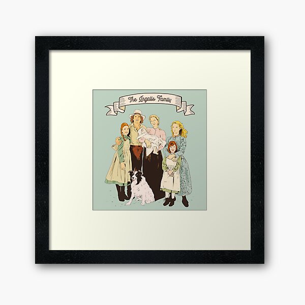 Colorful The Ingalls family in the Little house on the prairie Framed Art Print