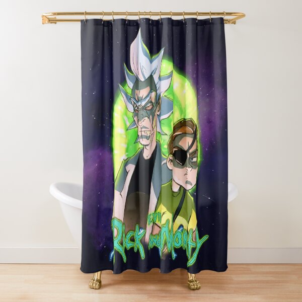 Evil Rick and Morty Shower Curtain