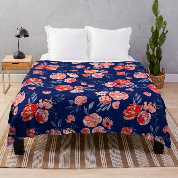 Item preview, Peach Floral Watercolor - Blue designed and sold by oppositedge.