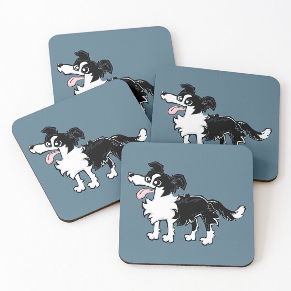 Item preview, Border Collie - Black and White (Full Body) BLUE BG designed and sold by TheChicken.
