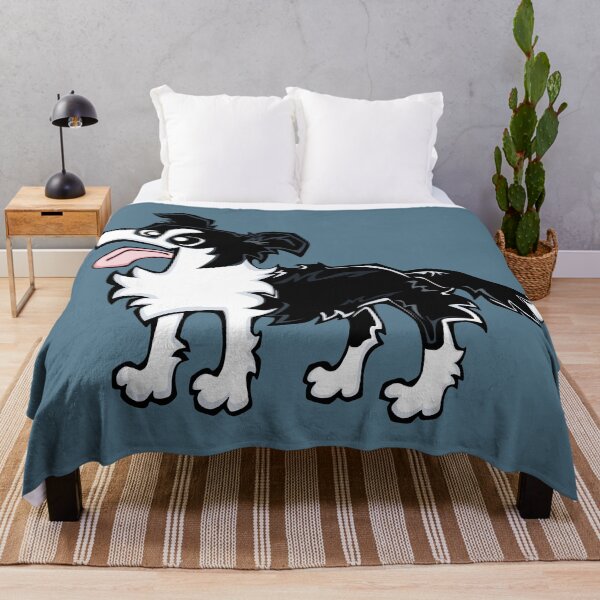 Item preview, Border Collie - Black and White (Full Body) BLUE BG designed and sold by TheChicken.