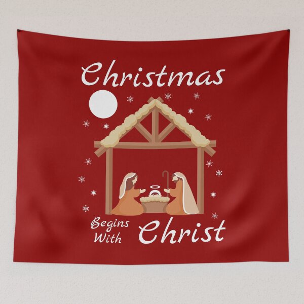 Item preview, Christmas Begins with Christ Merry Christmas Funny Jesus Christian Gift designed and sold by MagicBoutique.