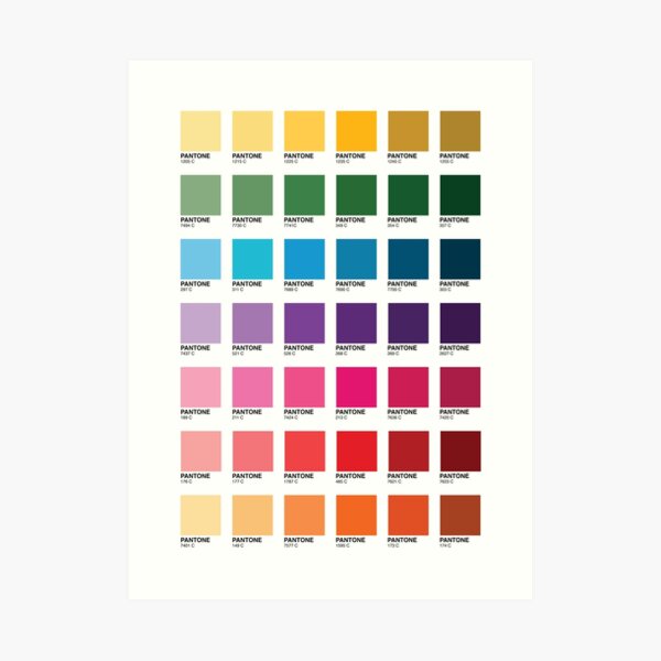 Shades of Pantone Colors Art Print