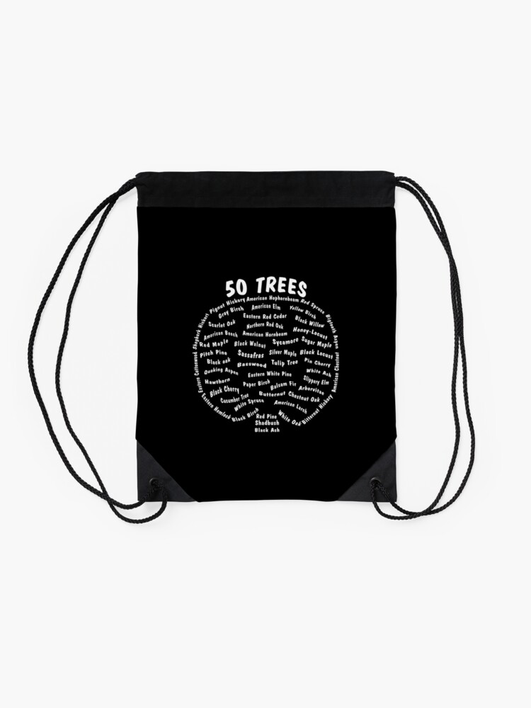 Alternate view of 50 Trees Arbor Day Arborist Plant Tree Forest Gift. Drawstring Bag