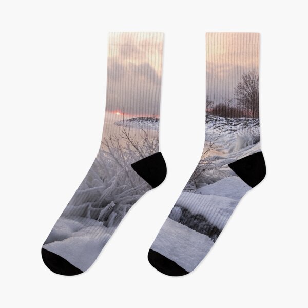 Item preview, Sunrise on Ice - Wintry Glory on Lake Ontario  designed and sold by Georgia Mizuleva.