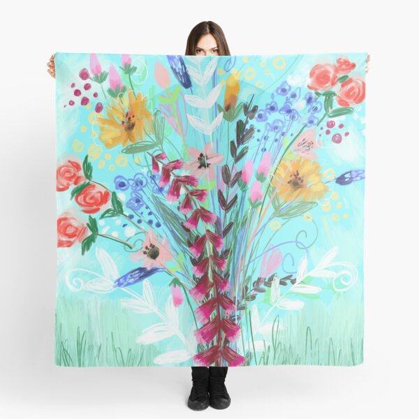 The Sky Is Always Blue With Flowers Scarf