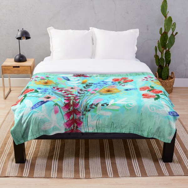 The Sky Is Always Blue With Flowers Apron Throw Blanket