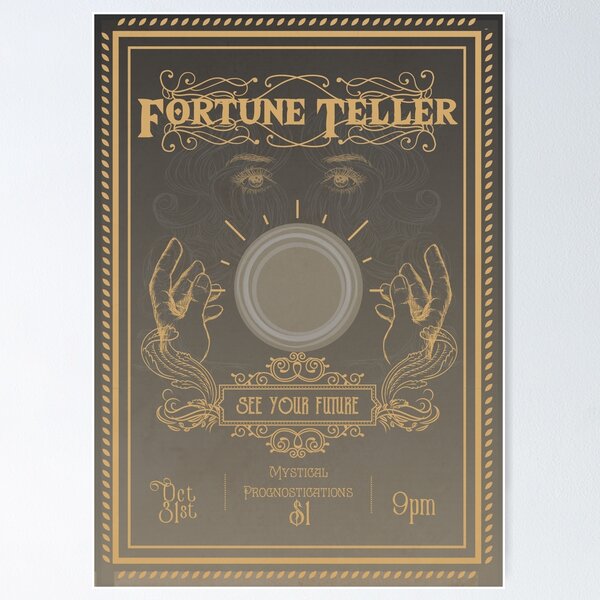 Item preview, Mystical Prognostications - Vintage style fortune teller poster  designed and sold by CelestifyStudio.