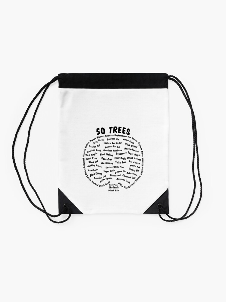 Alternate view of 50 Trees Arbor Day Arborist Plant Tree Forest Gift. Drawstring Bag