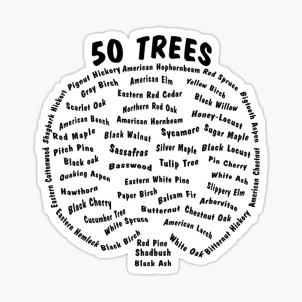 50 Trees Arbor Day Arborist Plant Tree Forest Gift. Sticker
