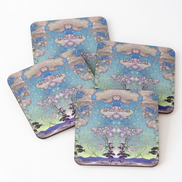 Item preview, Arthur Rackam fairies stealing the moon mirror designed and sold by myatticstudio.