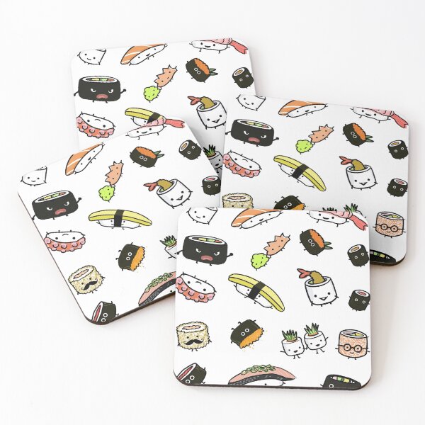 Item preview, Patrón de personajes de sushi lindo designed and sold by Jenn Inashvili.