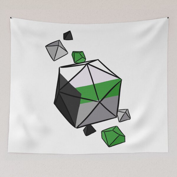 Aperçu de l'œuvre Ensemble de dés de drapeau de fierté démiromantique créée et vendue par Blizardstar.