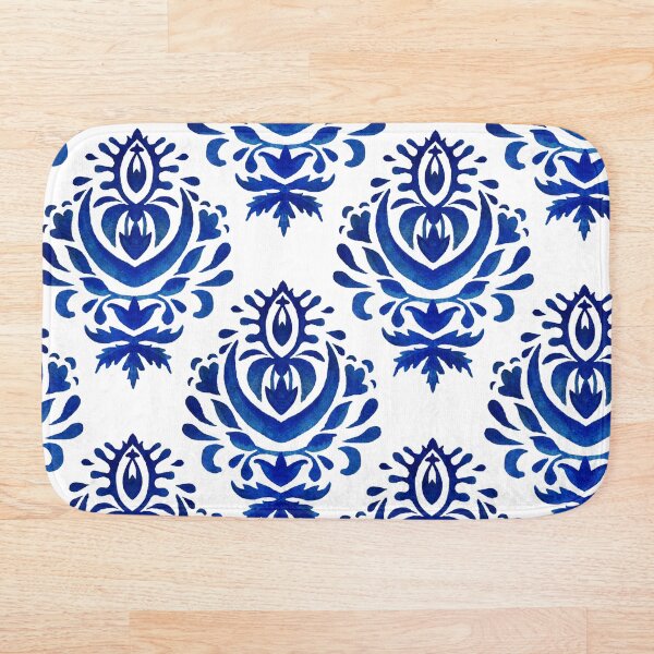 Damask flower in oriental style. Bath Mat