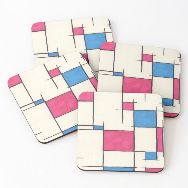 Item preview, Pink & Blue Mondrian designed and sold by jamesknightsart.