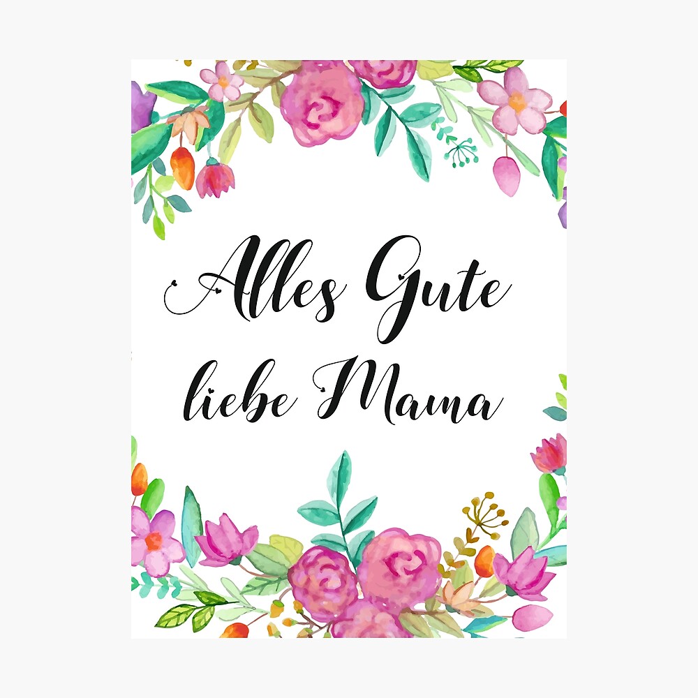 Liebe Mama Mutter Quote German Family Love Gift Idea Metal Print By Tanabe Redbubble
