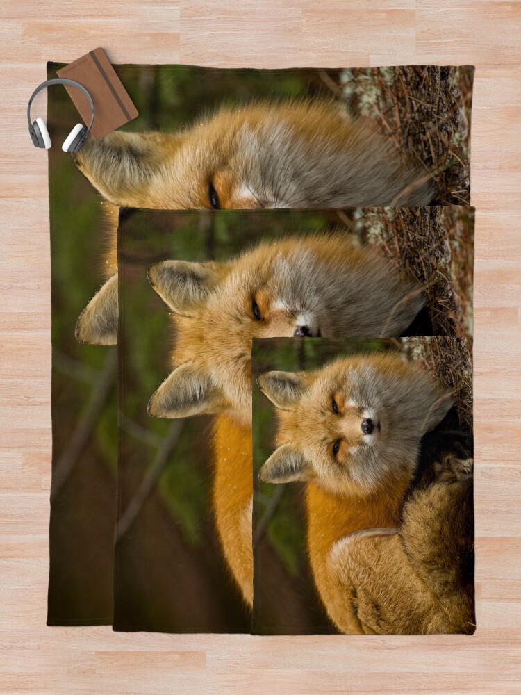 Alternate view of Red Fox Throw Blanket